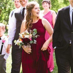 Red Wine, Long Dress with slit, Altar'd State, Size Small